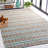 Sekani Natural Fiber Flat Weave Jute/Cotton Striped Rug in Teal/Natural-280144554