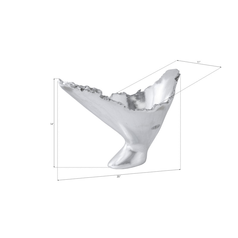 Burled Silver Leaf 14" Wood-Like Resin Decorative Vase