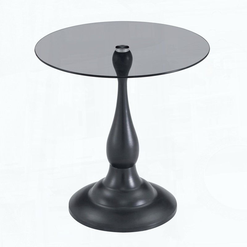 Table de bout ronde 19,6 pouces, Noir, gris