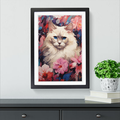XYZ-FRM-V1223-5379 Ragdoll Cat Modern No.3 - Single Picture Frame Print on Wood