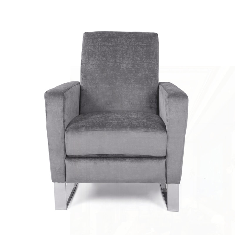 Fauteuil inclinable en métal, Tissu gris