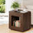 Rustic Wood End Table, 2 Tiered Square Side Table With Storage Shelf, Industrial Sofa Side Table For Living Room, Entrance (Rustic Brown)(1)-16354906