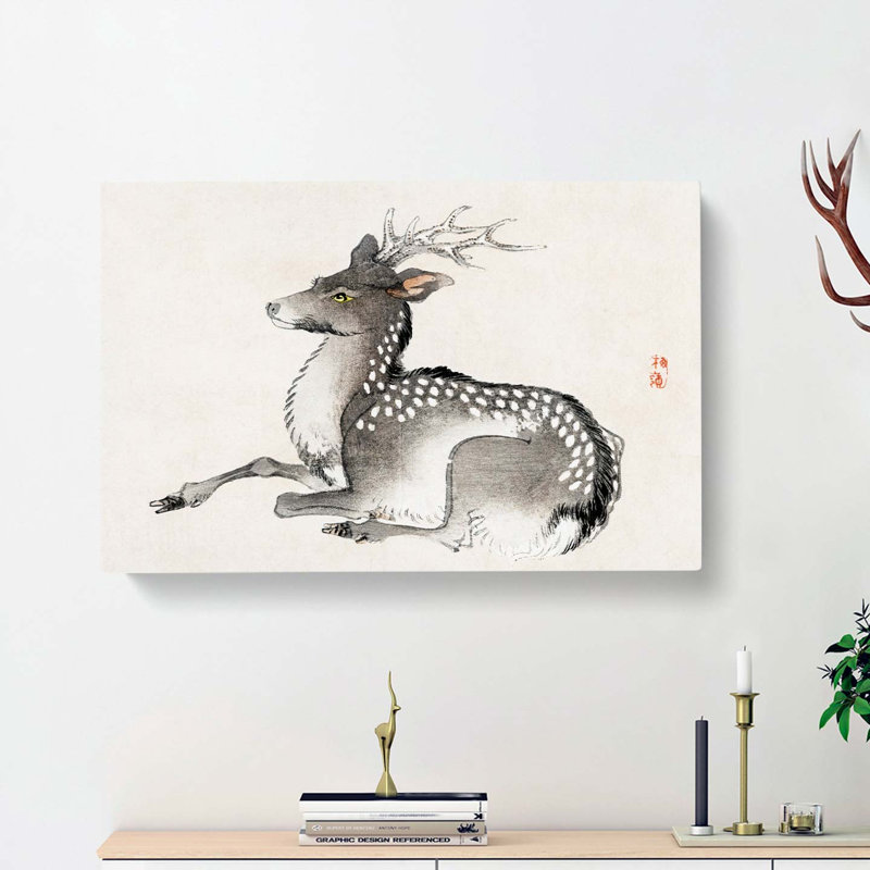 Elk by Kono Bairei - Wrapped Canvas, 60cm H x 91cm W x 3cm D