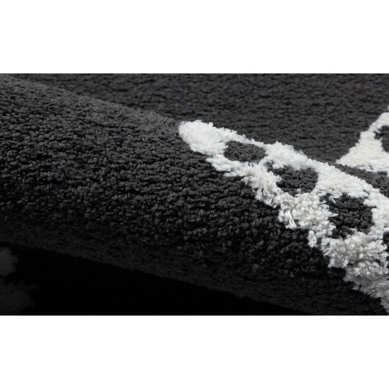 Tapis noir / blanc Lange Southwestern, Rectangle 5 pi 3 po x 7 pi 2 po
