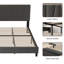 Base de lit tapissier très grand en tissu, tête de lit réglable à 3 hauteurs, support à lattes en bois, base de matelas silencieuse, aucun sommier requis, assemblage facile-552440495