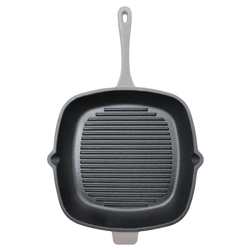 Neo 11" Cast Iron Square Grill Pan, Meringue, Oyster