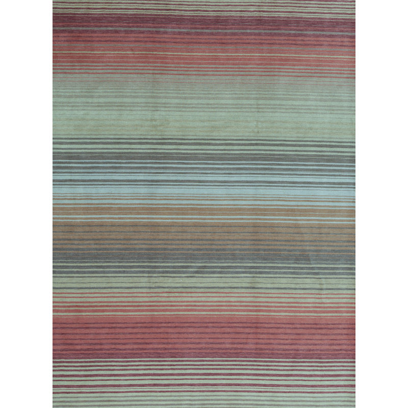 Gabbeh Wool Striped Area Rug, Rectangle 8'9" x 11'10"