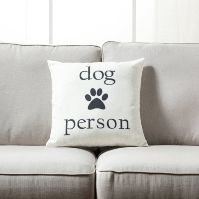 Dog Person With Paw Print And Microgel Feather Like Insert Pillow