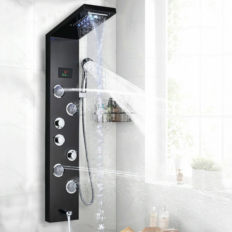 Villar Shower Tower Panel, Black