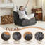 Chaise d'appoint grise capitonnée - Meuble de salon confortable en microfibre, 1 pièce-1082512071