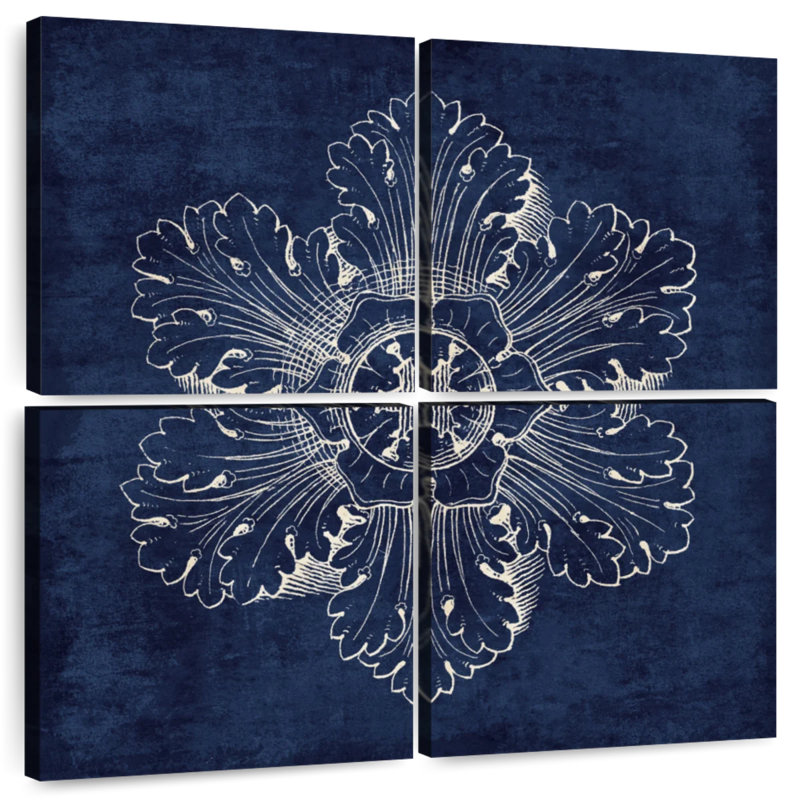 Lilie Rosette IV Indigo, 18" H x 18" W