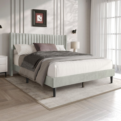 Montrose King Upholstered Wingback Platform Bed