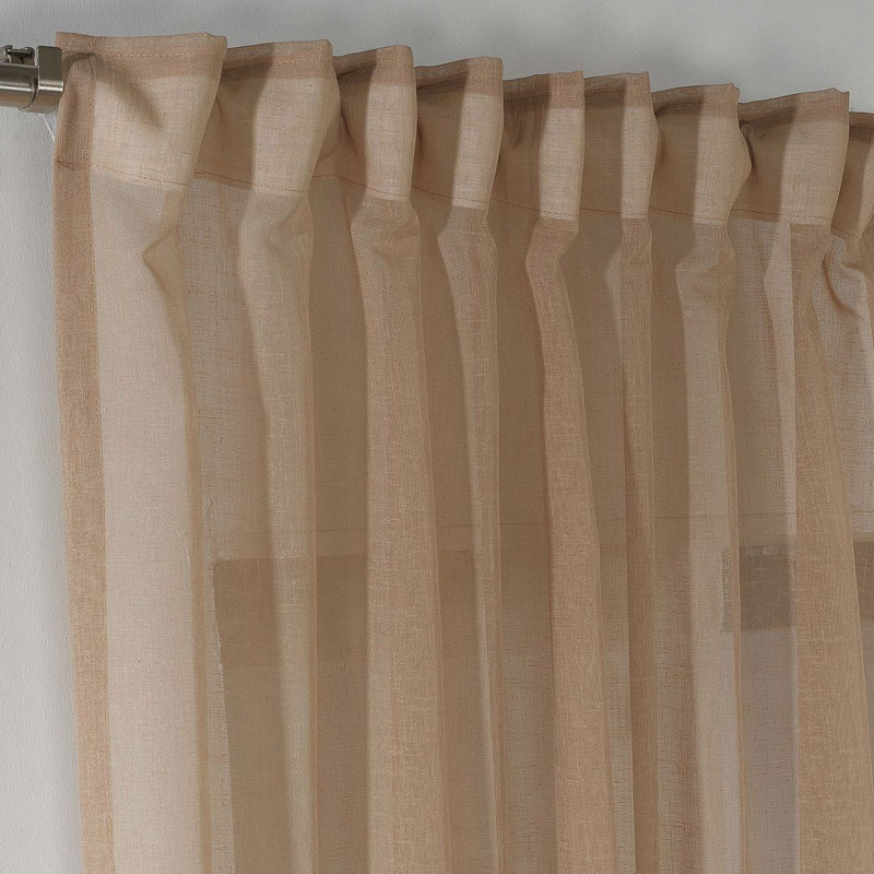 Solid Colour Kitchen Curtain, 45 W x 60 D cm, Light Brown