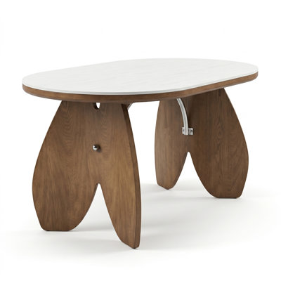 Hugette 55'' Oval Dining Table For 4 People, Modern Sintered Stone Kitchen Table With Mdf Pedestal, Mid-century Travertine Dinner Table For Dining Room Home (table Only)