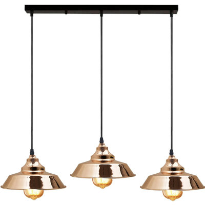 Felty 3‑Head Dome Pendant – Ceiling Light with E27 , Adjustable & Dimmable – Perfect for Kitchen Island, Dining, Bar & Hall