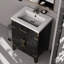 24 po De salle de bain en chêne noir l 18 po x P 18 po avec plateau en acrylique et miroir à fermeture douce-121054689