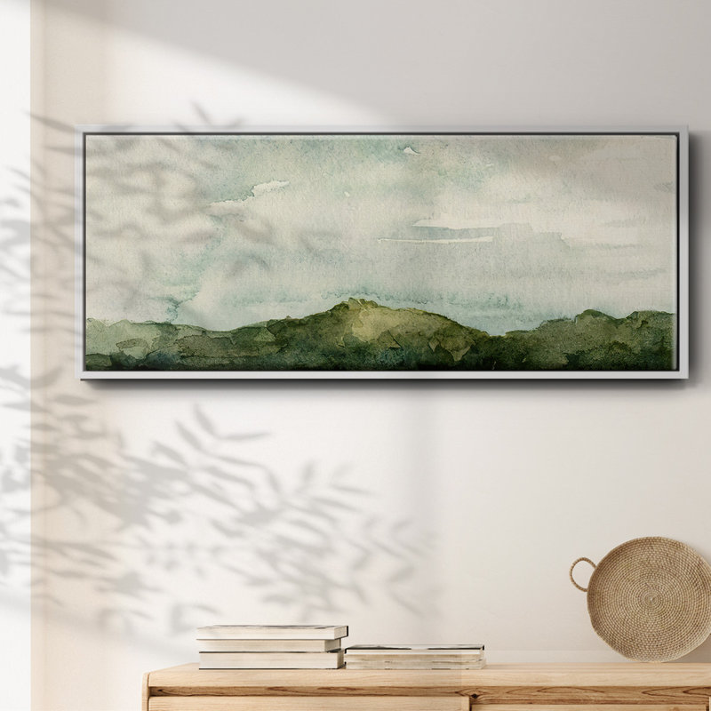 Toile encadrée de qualité supérieure Riverside II - prête à être accrochée, Toile encadrée flottée blanche