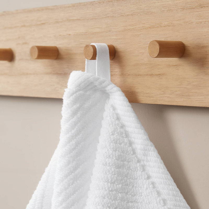 Ensemble de 4 essuie-mains 4 pièces 100% coton à séchage rapide en diagonale 4 pièces, blanc