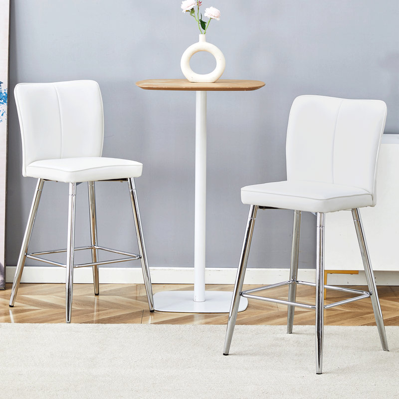 Ensemble de chaises de bar modernes en polyuréthane blanc - deux pièces, Blanc