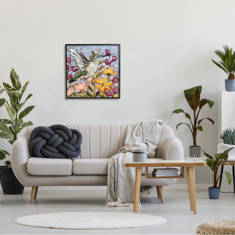 Art de giclée noire encadrée par Colibri, H 24 po x l 24 po x P 1,5 po, Giclée encadrée noir minuit