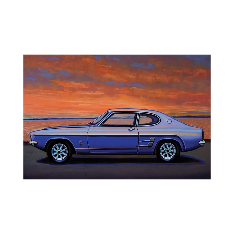 «Ford Capri» par Paul Meijering - Toile tendue avec châssis sur toile tendue, H 18 po x l 26 po x P 1,5 po
