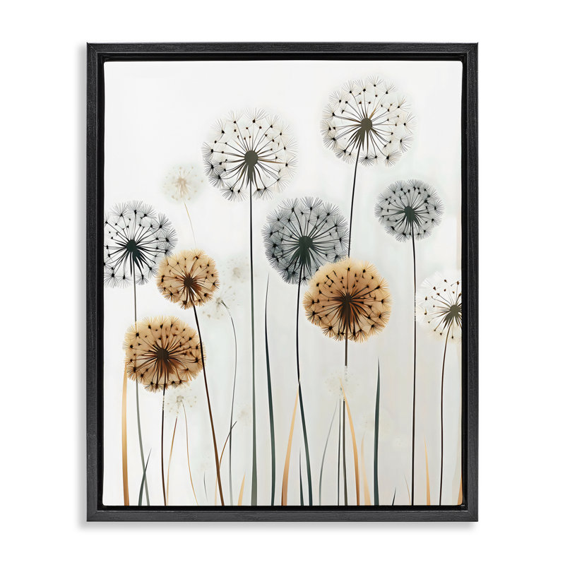 Cadre flottant rustique avec pissenlits, design Creative Studio, H 31 po x l 25 po, Cadre flottant noir de jais
