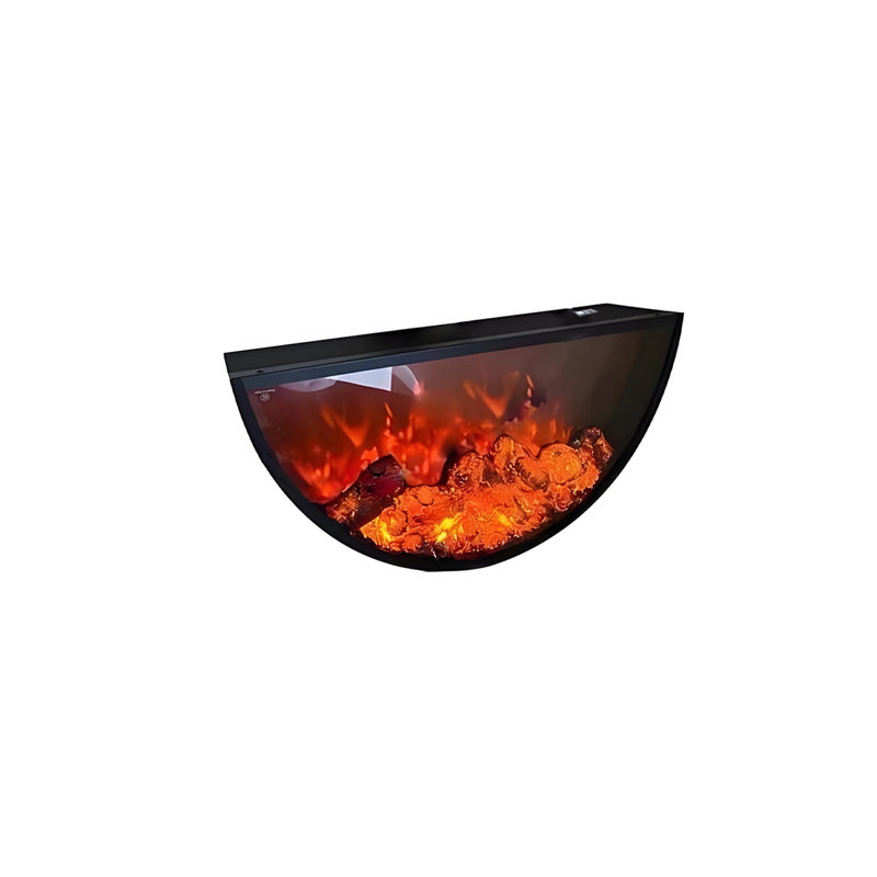 Foyer électrique décoratif en forme de U 23,62 "encastré noir, H 12,2 po x l 23,62 po x P 5,91 po