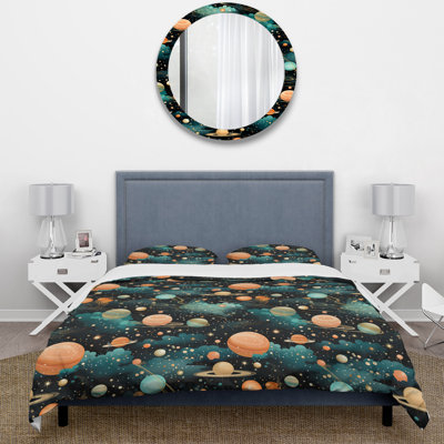 Mystic Cosmos Polka Dots Pattern I Abstract Duvet Cover