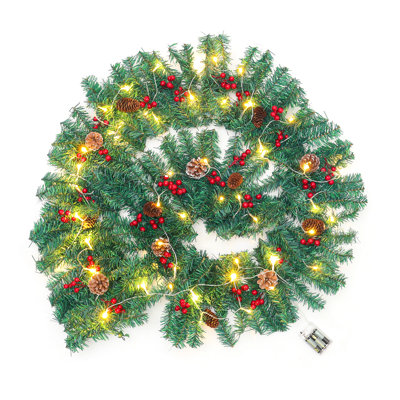270cm Lighted Faux Garland with Lights