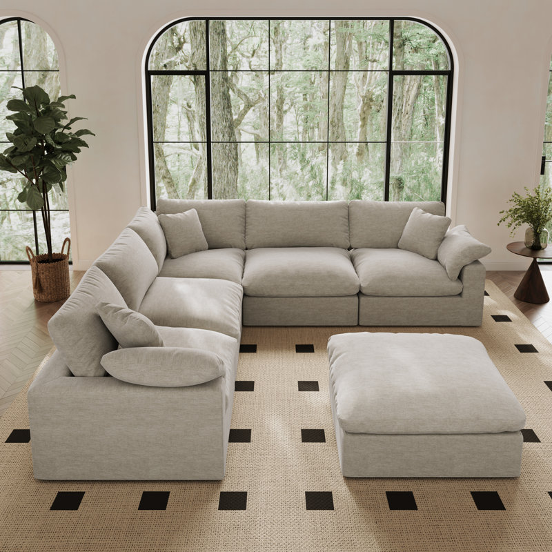 Canapé modulaire surdimensionné Cloud, Polyester gris clair