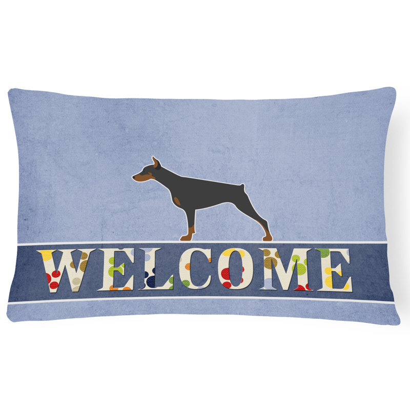   Doberman Pinscher Welcome Lumbar Pillow
