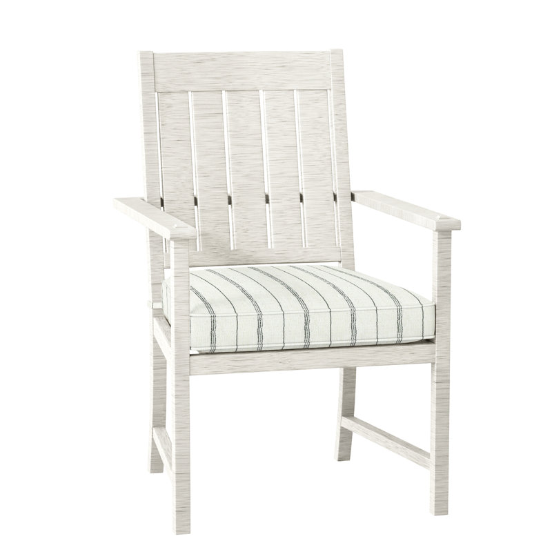 Croquet Patio Dining Armchair with Cushions, Welt, Slate Gray, Bali Pearl