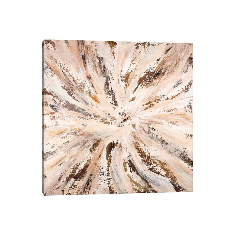 Neutral Sunburst by Radek Smach - Wrapped Canvas Gallery-Wrapped Canvas Giclée, 18cm H x 18cm W