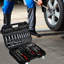 Black Socket And Ratchet Wrench Tool , 171pcs Carbon Steel Tools In Toolbox, For Car Repair, With Lock, Homeowners Toolbox Wrench, Mechanics Diy Enthusiasts, , Easy To Carry