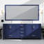 Meuble-lavabo double 84 po x 22 po bleu marine, comptoir et robinet en marbre de culture, miroir 34 po, teinture pour la salle de bain et fabuleux-1449787380