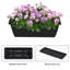 Ensemble de 3 boîtes à fleurs à 3 niveaux en métal et en plastique noir pour jardin intérieur, patio, balcon avec trous de bonde