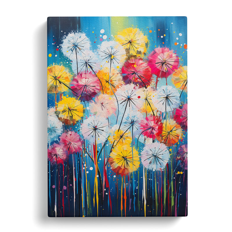 Dandelion Expressionism - Wrapped Canvas