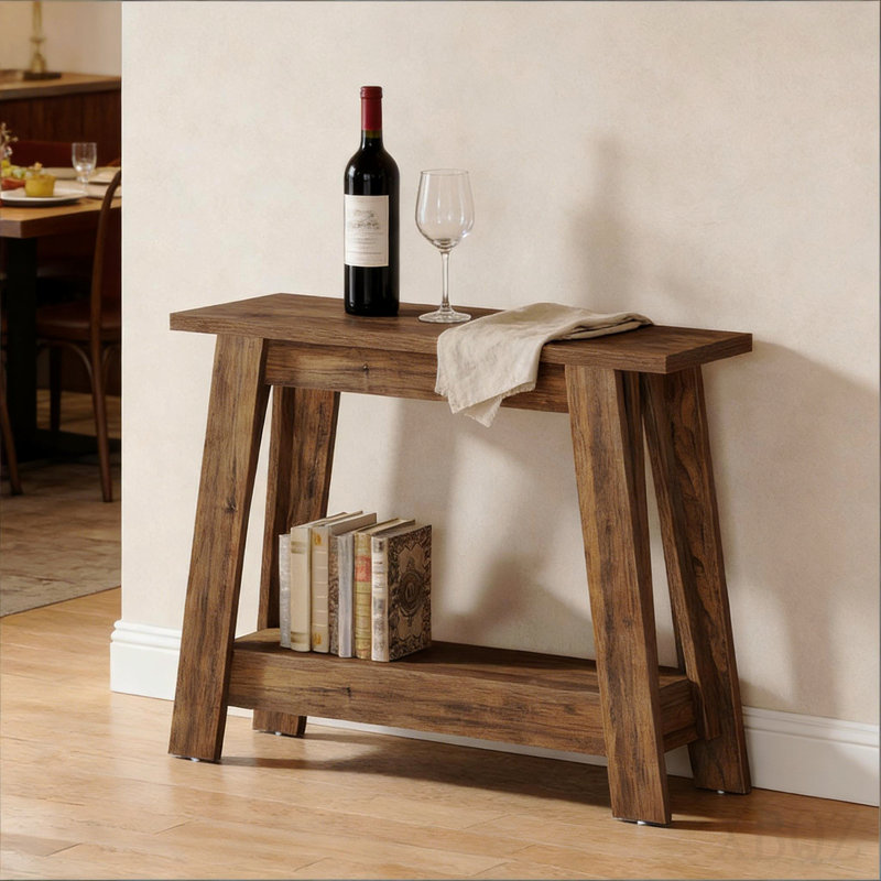 Rustic Console Table,2-Tier Entryway Table,Narrow Sofa Table