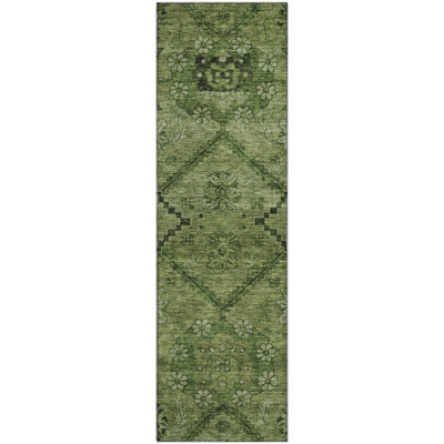 Premium Machine Washable Prisco Olive Rug