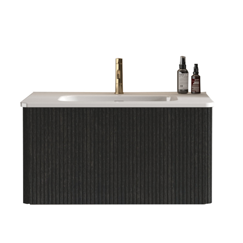 Meuble-lavabo flottant 30 po avec lavabo en céramique blanche Etna