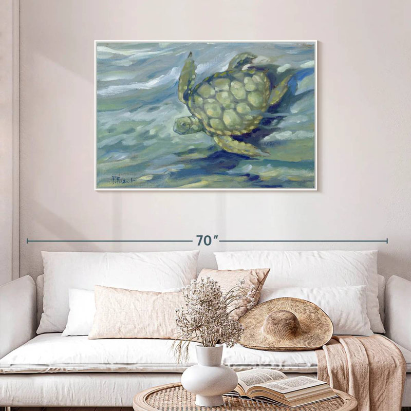Tortue de mer East Point, Cadre flottant blanc, 43 po x 29 po