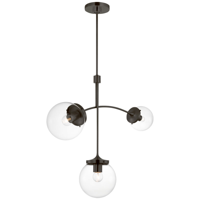 Prescott 3 - Light Chandelier, Bronze, Clear