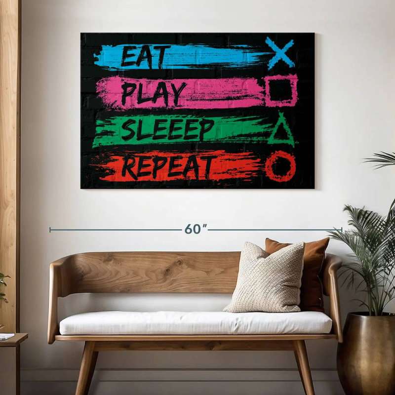 Senne Eat Play Sleep Repeat, 32" H x 48" W