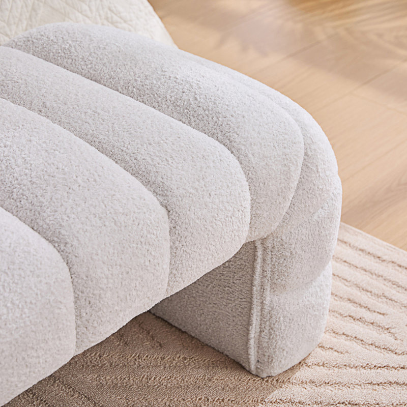 Banc de lit sans accoudoirs Modern, Ivoire ivoire