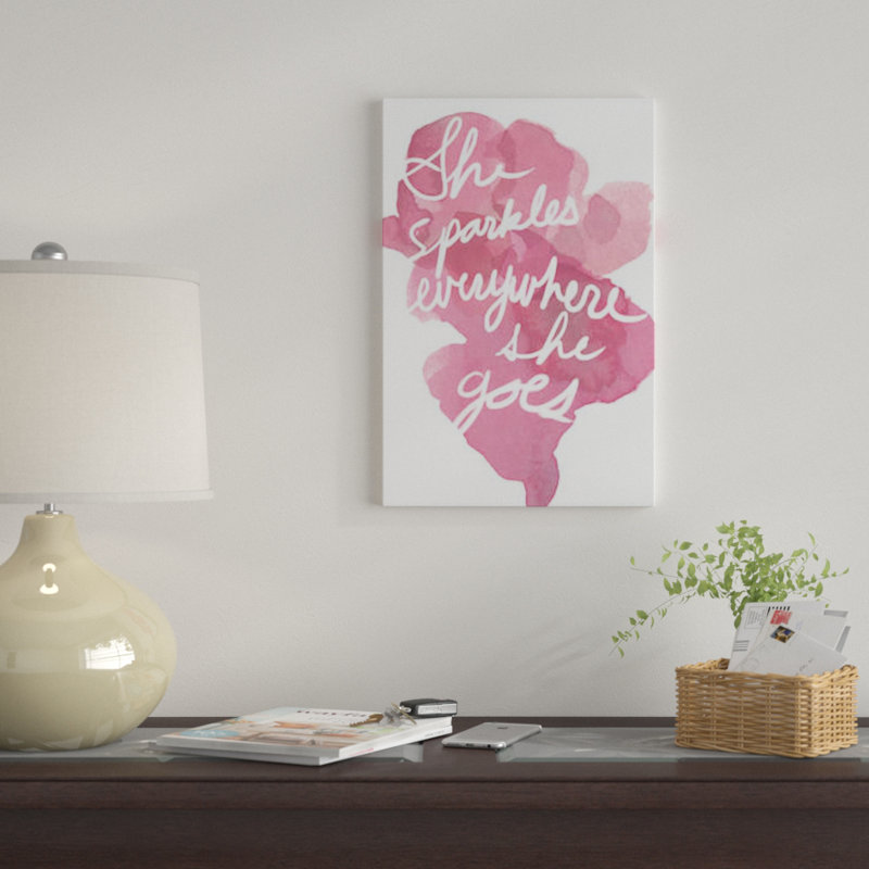 «Watercoulours Pink Type III» par PI Studio - reproduction d'art textuel sur toile tendue, H 12 po x l 8 po x P 0,75 po