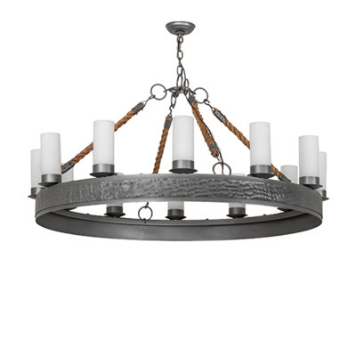 Benvida 12 - Light Wagon Wheel Chandelier