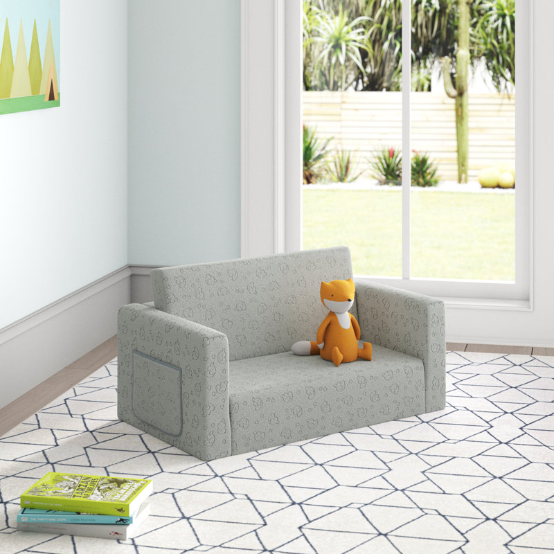 Alexandrea Kids 5.5'' Sleeper and Ottoman, Gray Elephant
