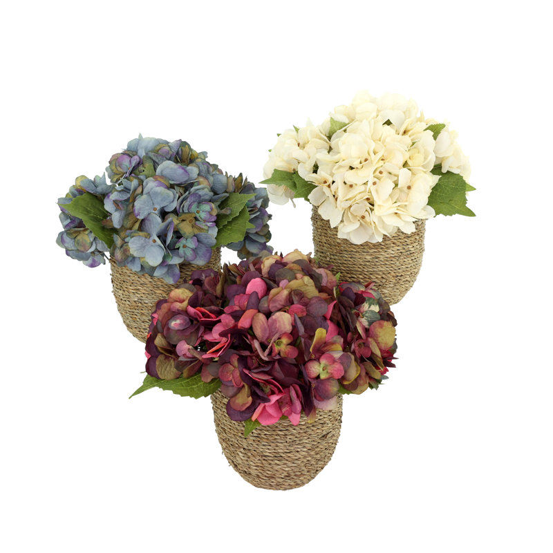 Carytown Fall Hydrangea Floral Arrangements, Blue/Red/Cream