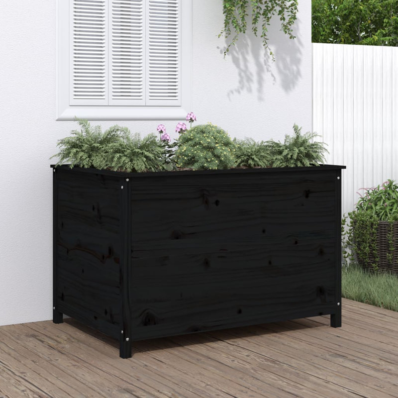 Derosier Wood Raised Garden Bed, 78cm H x 119.5cm W x 82.5cm D, Black