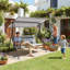 Balancelle de véranda pour l'extérieur, 2 balancelles de patio en métal avec auvent réglable et coussin amovible pour le jardin, la piscine et la cour arrière-115095757